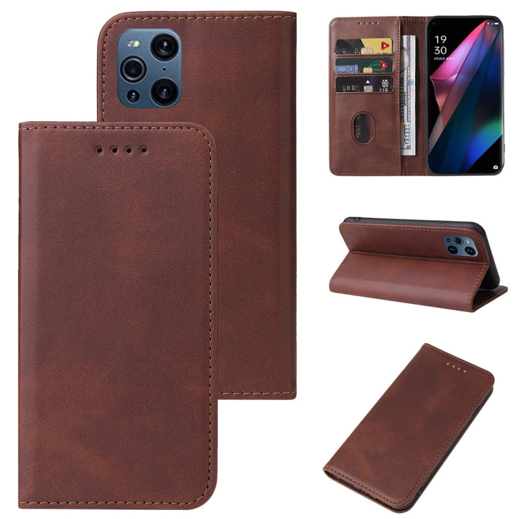 For OPPO Find X3 Magnetic Closure Leather Phone Case