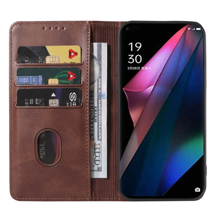 For OPPO Find X3 Magnetic Closure Leather Phone Case