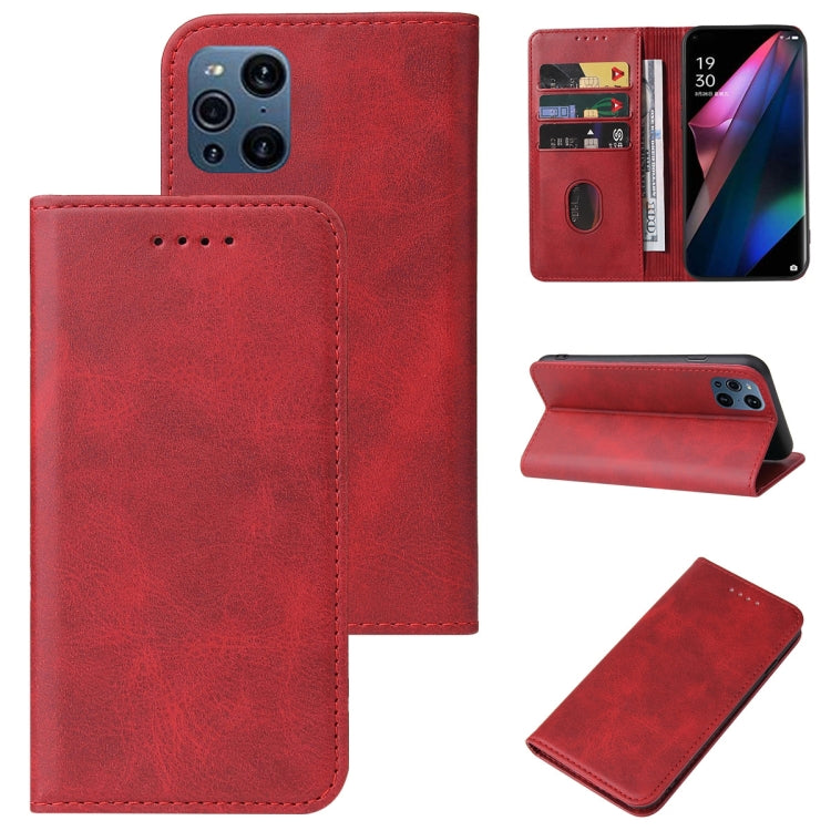 For OPPO Find X3 Magnetic Closure Leather Phone Case