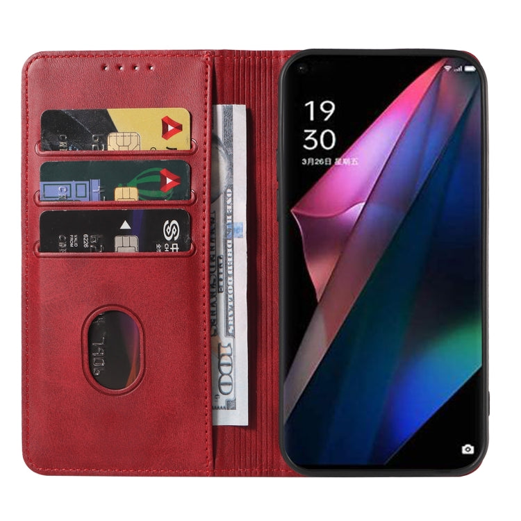 For OPPO Find X3 Magnetic Closure Leather Phone Case