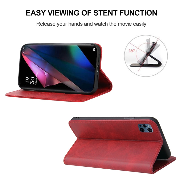 For OPPO Find X3 Magnetic Closure Leather Phone Case