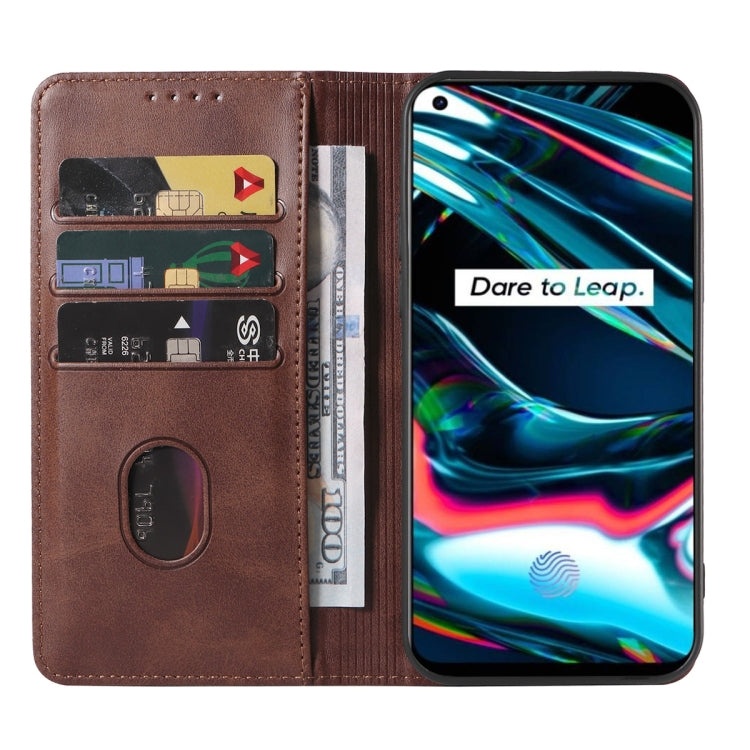 For Realme 7 Pro Magnetic Closure Leather Phone Case