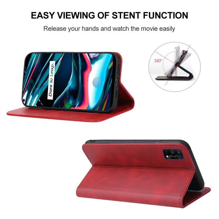 For Realme 7 Pro Magnetic Closure Leather Phone Case