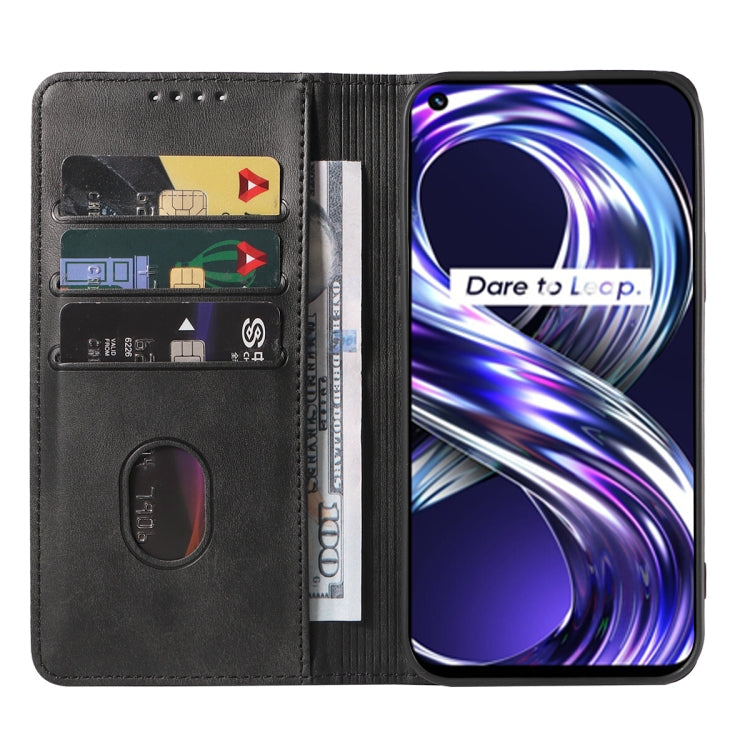 For Realme 8i Magnetic Closure Leather Phone Case