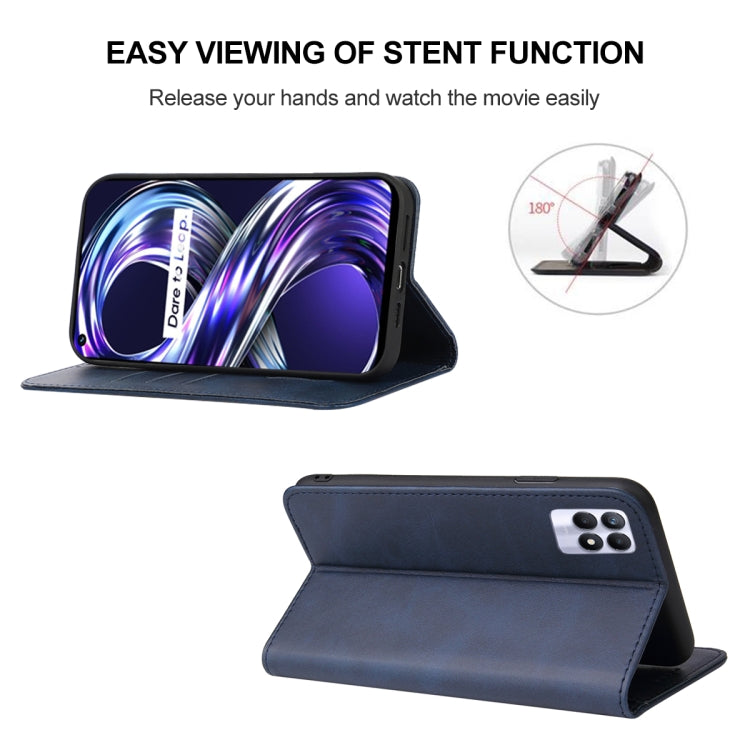 For Realme 8i Magnetic Closure Leather Phone Case