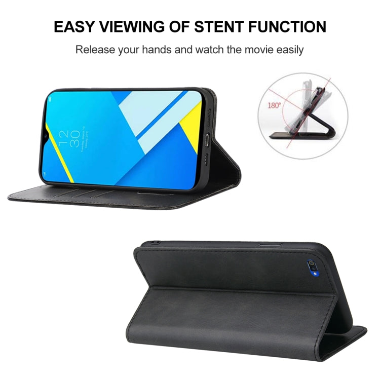 For Realme C2 Magnetic Closure Leather Phone Case