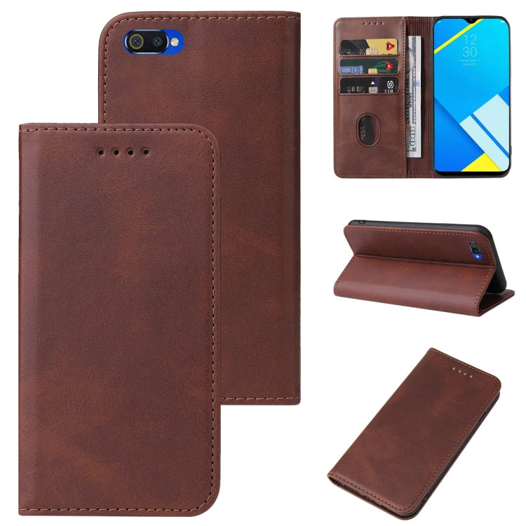 For Realme C2 Magnetic Closure Leather Phone Case