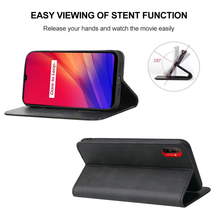 For Realme C3 Magnetic Closure Leather Phone Case