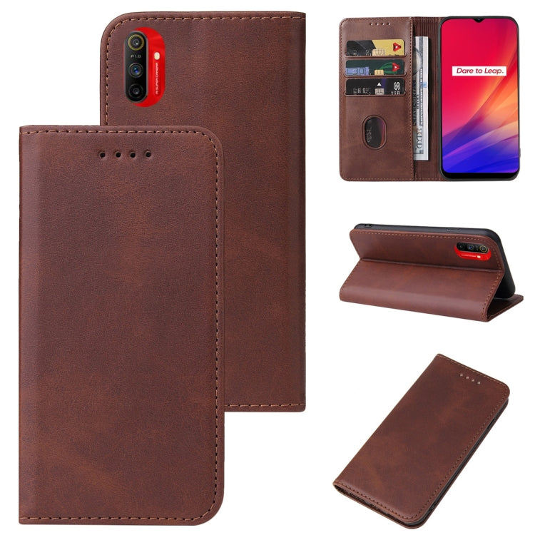 For Realme C3 Magnetic Closure Leather Phone Case