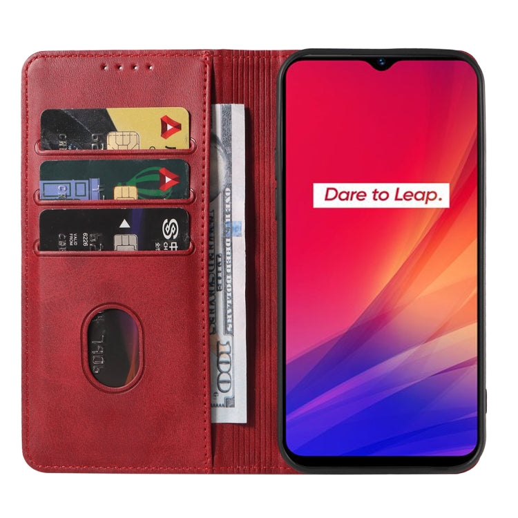 For Realme C3 Magnetic Closure Leather Phone Case