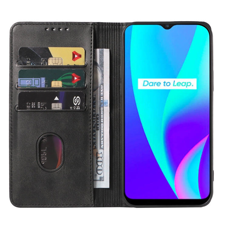 For Realme C12 Magnetic Closure Leather Phone Case