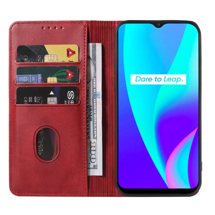 For Realme C12 Magnetic Closure Leather Phone Case