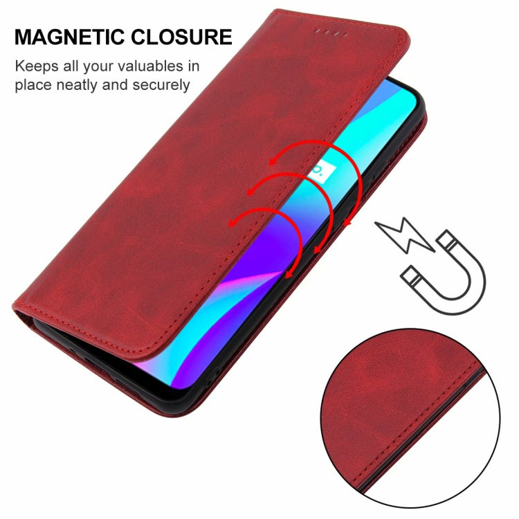For Realme C12 Magnetic Closure Leather Phone Case