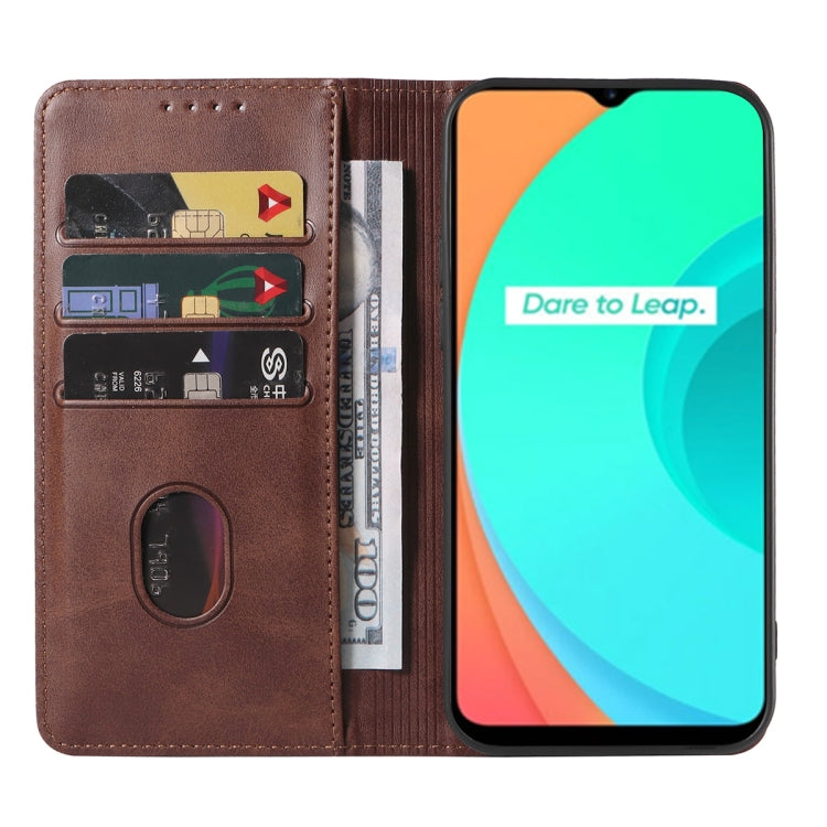 For Realme C21 Magnetic Closure Leather Phone Case