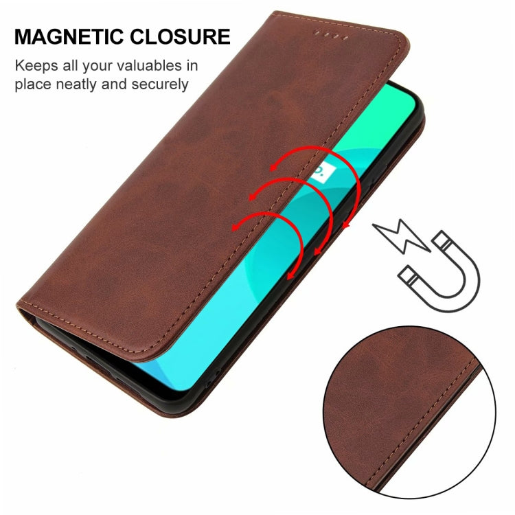 For Realme C21 Magnetic Closure Leather Phone Case