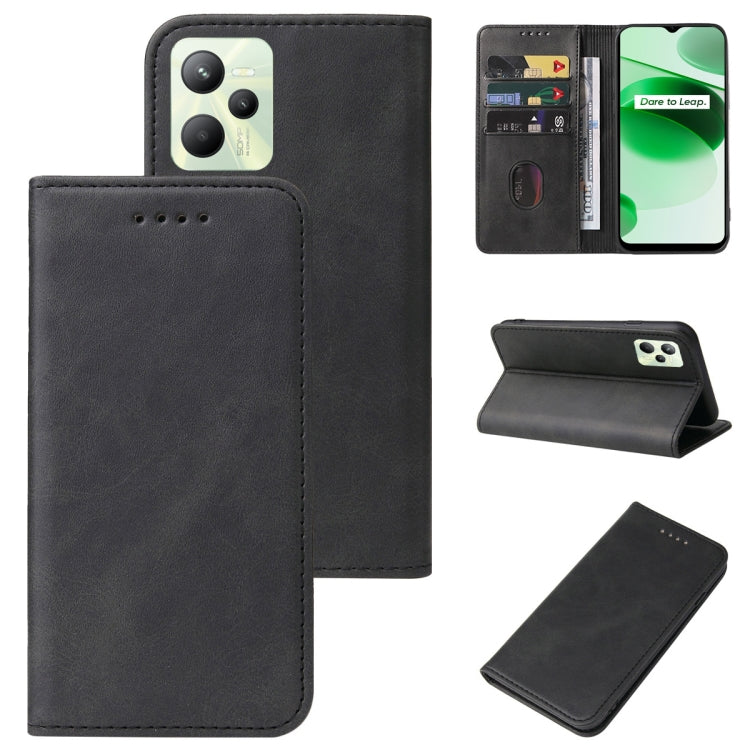 For Realme C35 Magnetic Closure Leather Phone Case