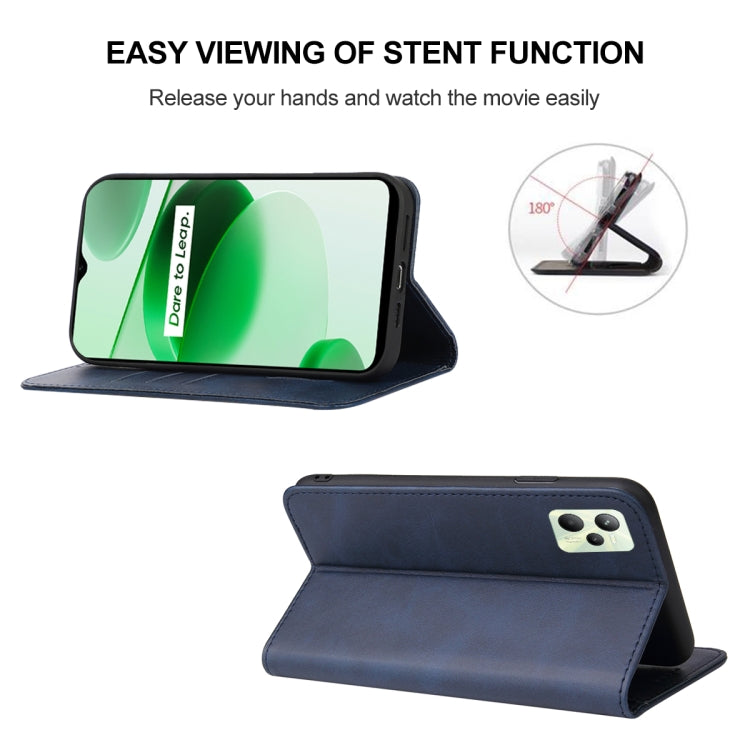 For Realme C35 Magnetic Closure Leather Phone Case