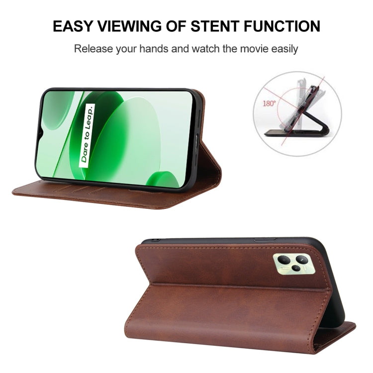 For Realme C35 Magnetic Closure Leather Phone Case