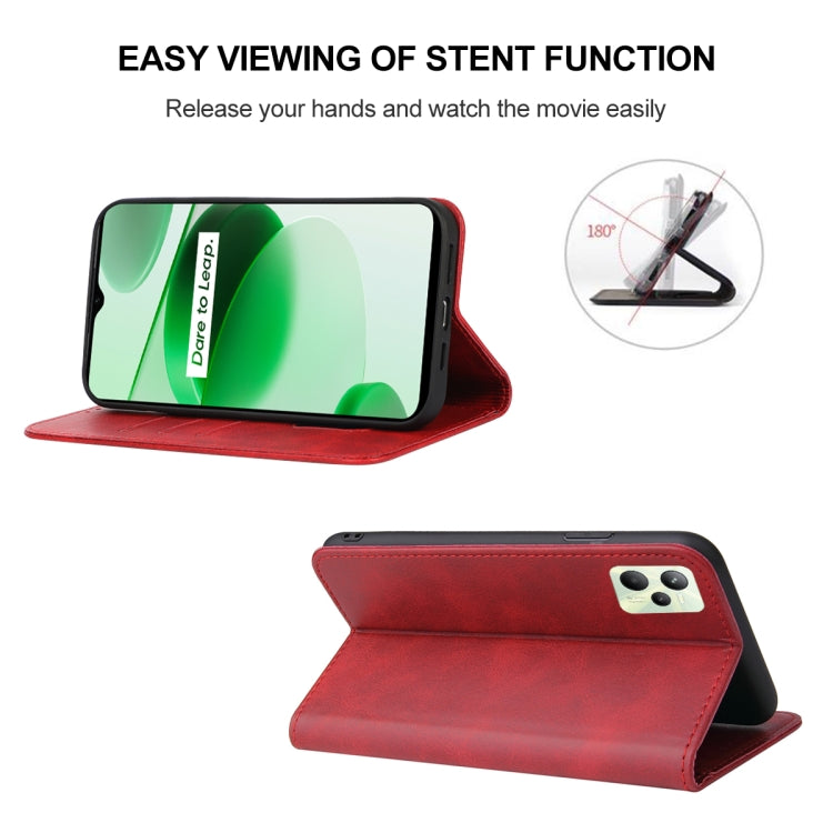 For Realme C35 Magnetic Closure Leather Phone Case