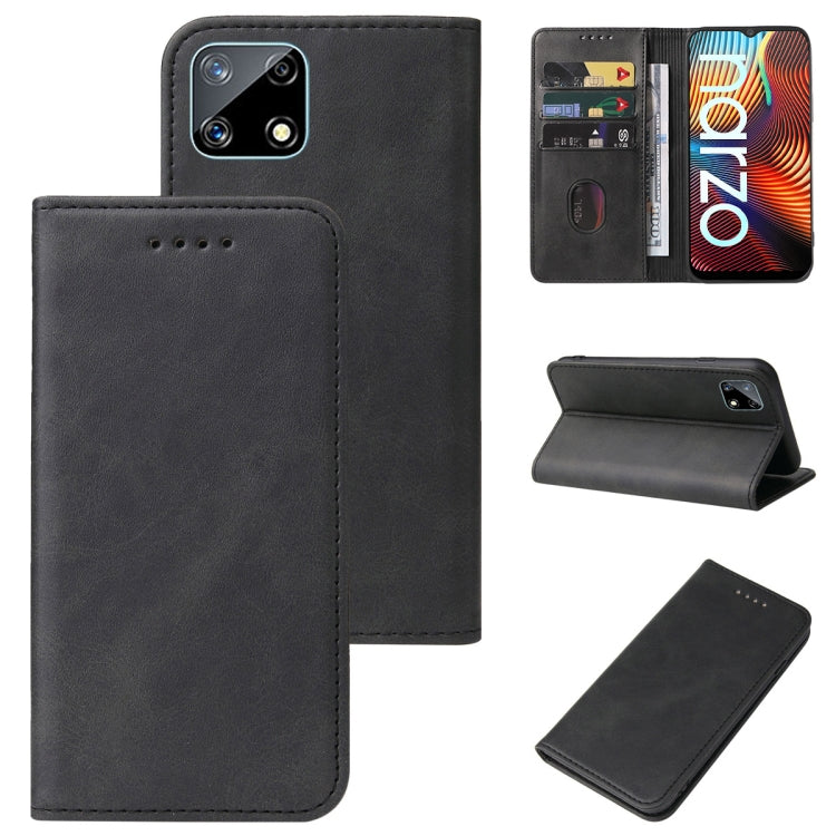 For Realme Narzo Magnetic Closure Leather Phone Case