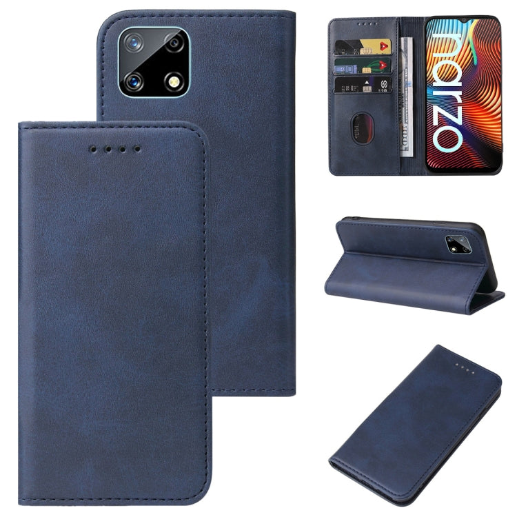 For Realme Narzo Magnetic Closure Leather Phone Case