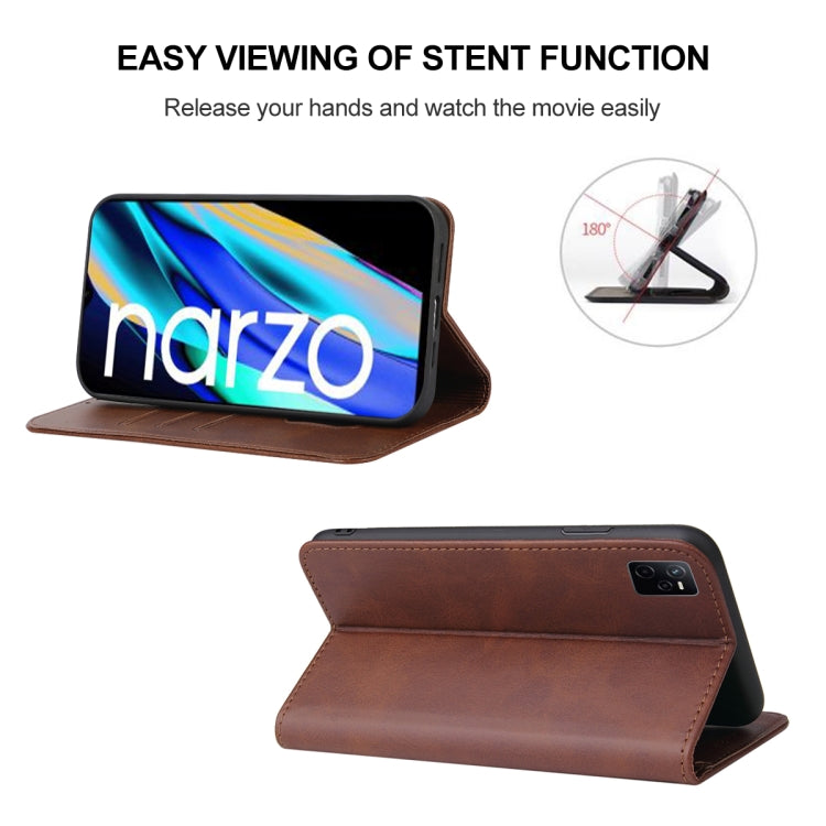 For Realme Narzo 50A Prime Magnetic Closure Leather Phone Case