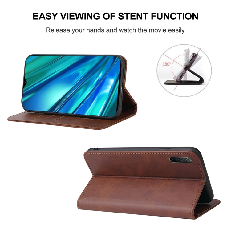 For Realme Q Magnetic Closure Leather Phone Case