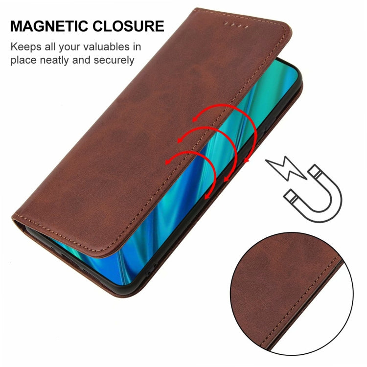 For Realme Q Magnetic Closure Leather Phone Case