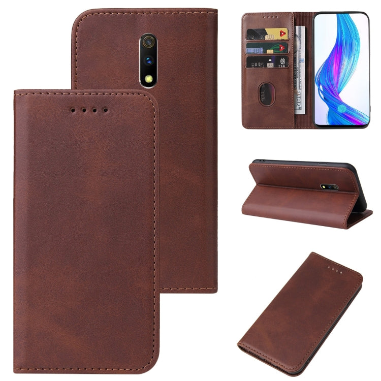 For Realme X Magnetic Closure Leather Phone Case