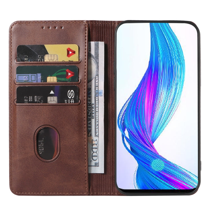 For Realme X Magnetic Closure Leather Phone Case