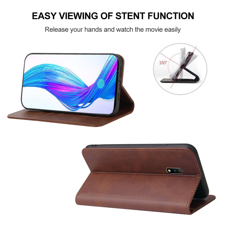 For Realme X Magnetic Closure Leather Phone Case