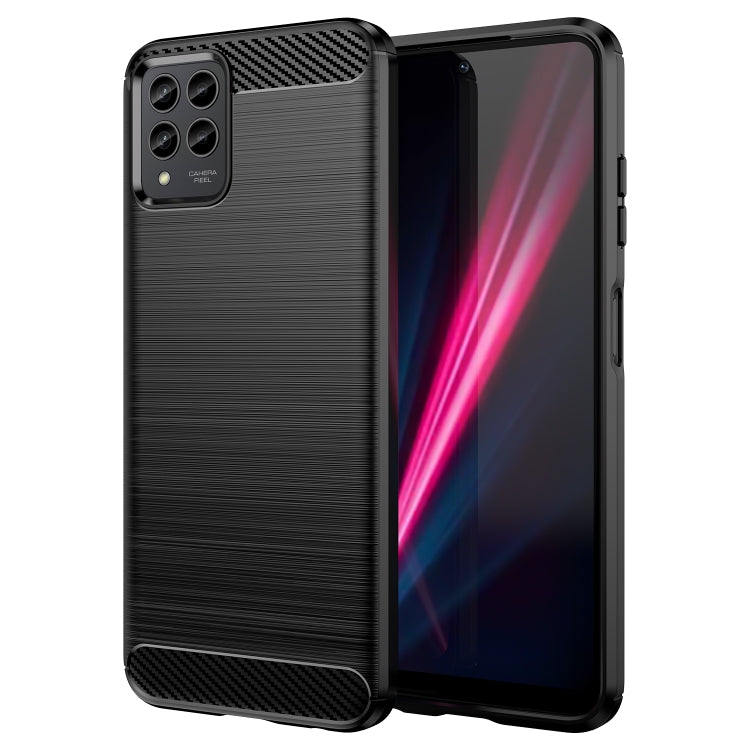 For T-Mobile REVVL 6 Pro 5G Brushed Texture Carbon Fiber TPU Phone Case