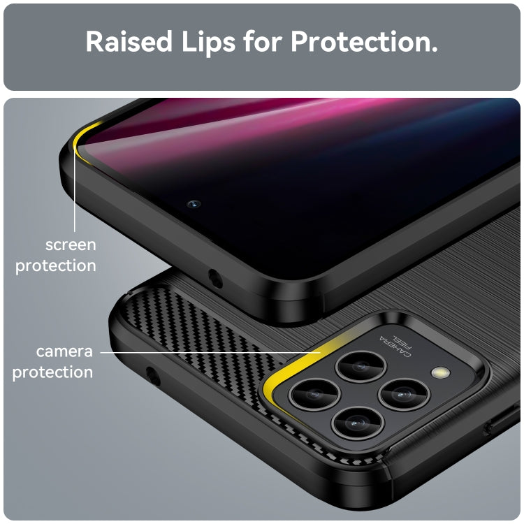 For T-Mobile REVVL 6 Pro 5G Brushed Texture Carbon Fiber TPU Phone Case
