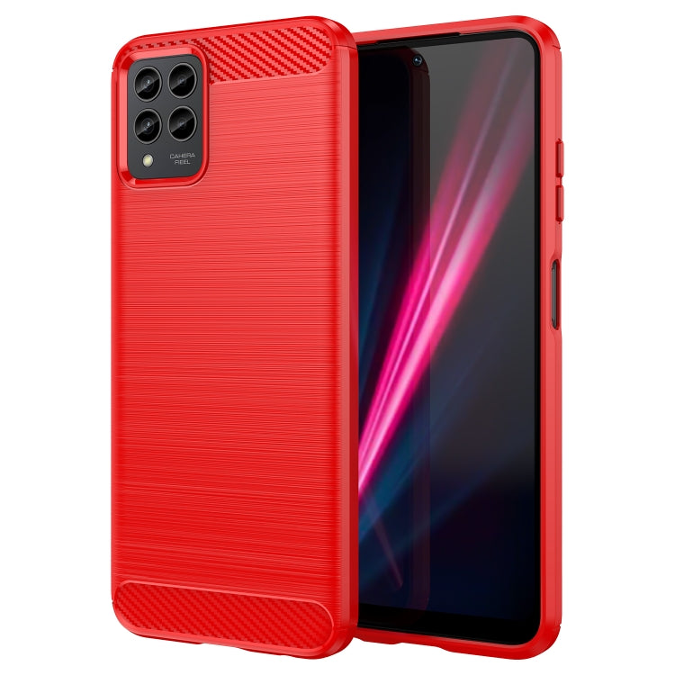 For T-Mobile REVVL 6 Pro 5G Brushed Texture Carbon Fiber TPU Phone Case