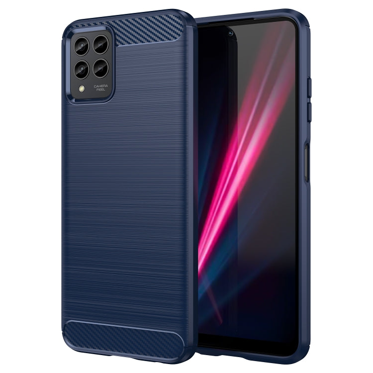 For T-Mobile REVVL 6 Pro 5G Brushed Texture Carbon Fiber TPU Phone Case