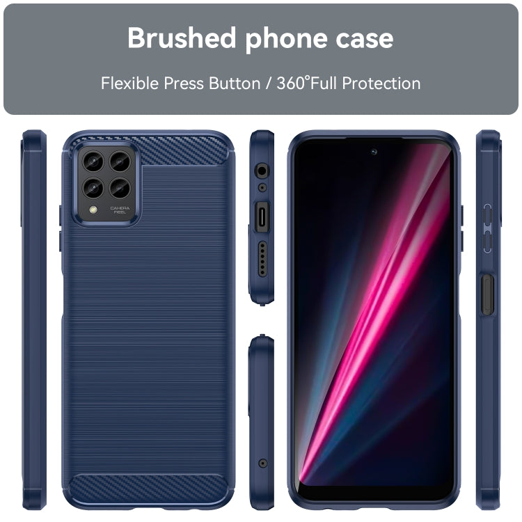 For T-Mobile REVVL 6 Pro 5G Brushed Texture Carbon Fiber TPU Phone Case