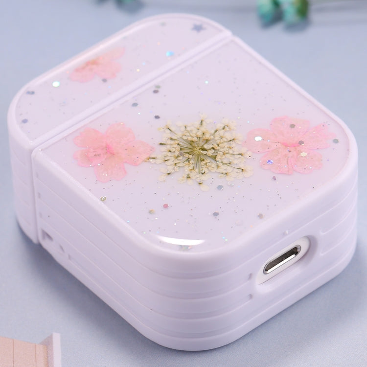 For AirPods 1 / 2 Beautiful Ladies Flowers Pattern Wireless Earphone Protective Case