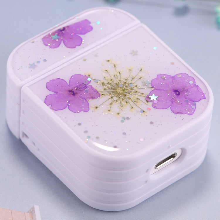 For AirPods 1 / 2 Beautiful Ladies Flowers Pattern Wireless Earphone Protective Case
