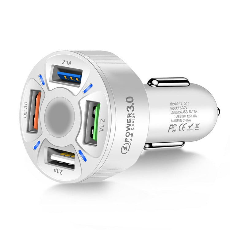TE-094 4 in 1 Cigarette Lighter Conversion Plug Multi-function USB Car Fast Charger