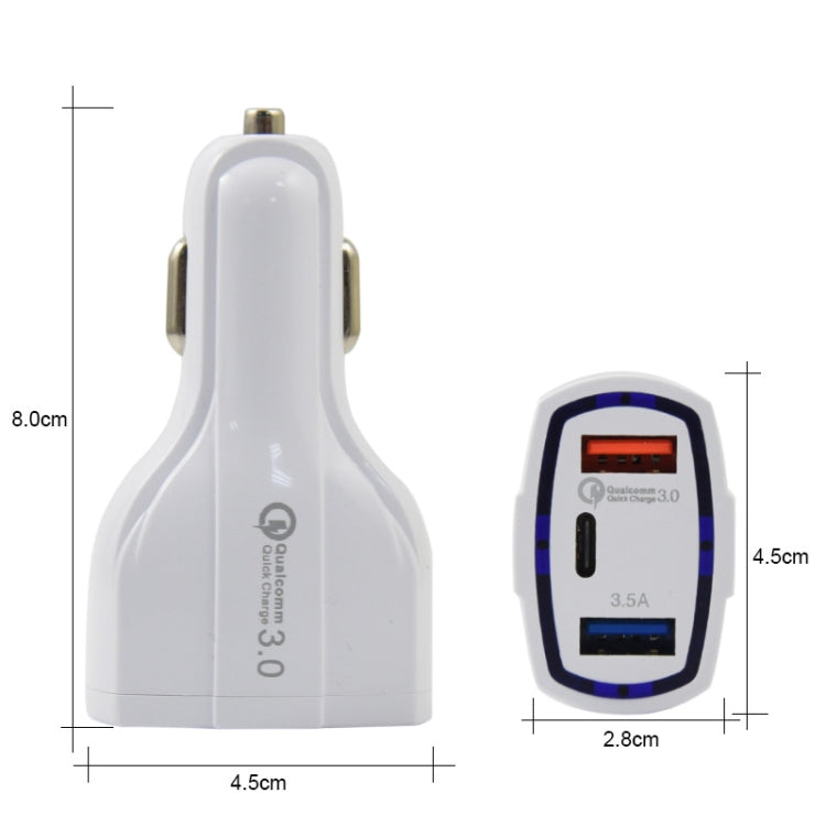 308 3 in 1 Cigarette Lighter Conversion Plug Multi-function USB Car Fast Charger