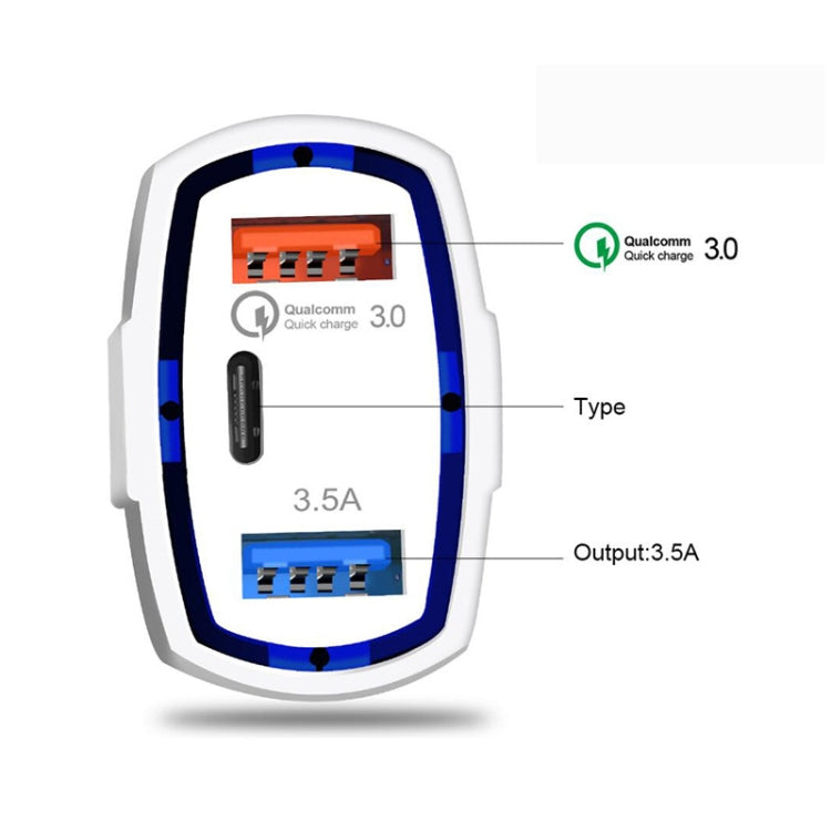 308 3 in 1 Cigarette Lighter Conversion Plug Multi-function USB Car Fast Charger
