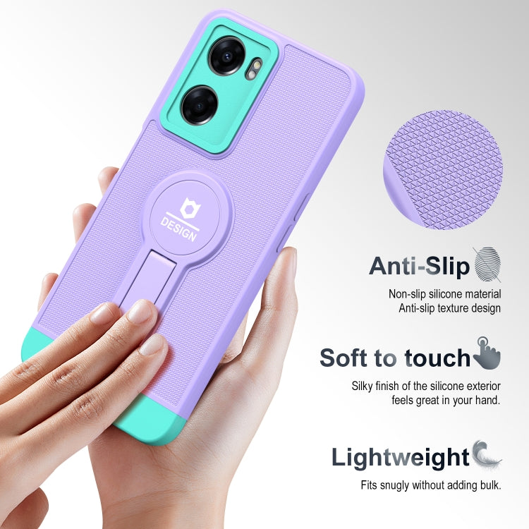 For OPPO A57 4G Small Tail Holder TPU+PC Phone Case
