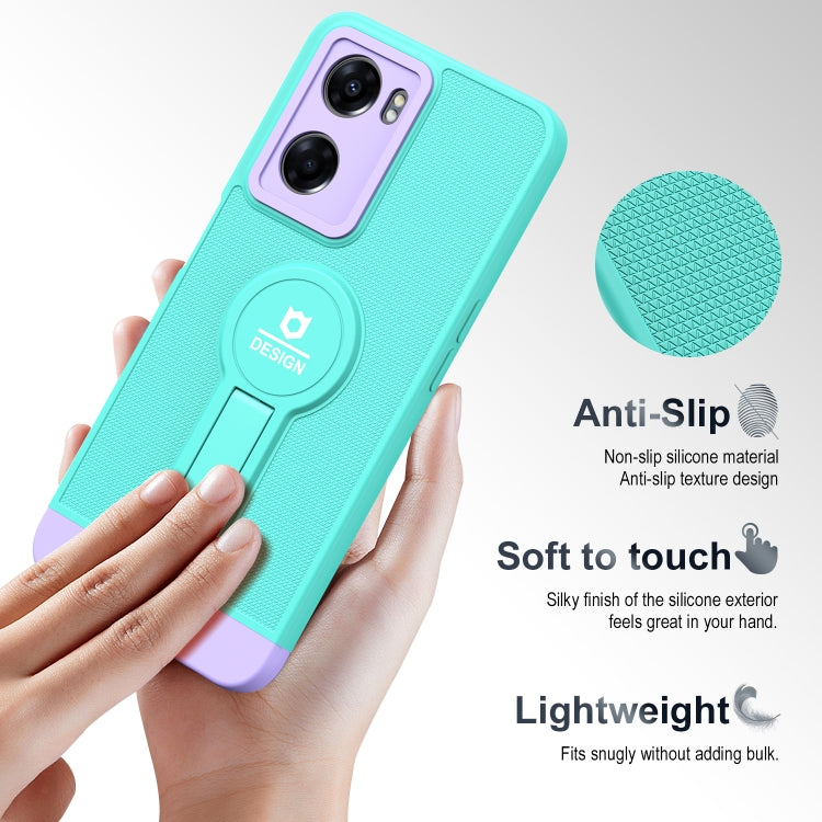 For OPPO A57 4G Small Tail Holder TPU+PC Phone Case