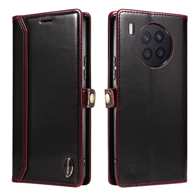 For Huawei nova 8i GQUTROBE RFID Blocking Oil Wax Leather Phone Case