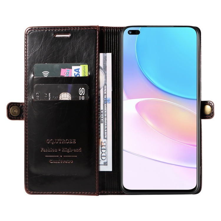 For Huawei nova 8i GQUTROBE RFID Blocking Oil Wax Leather Phone Case