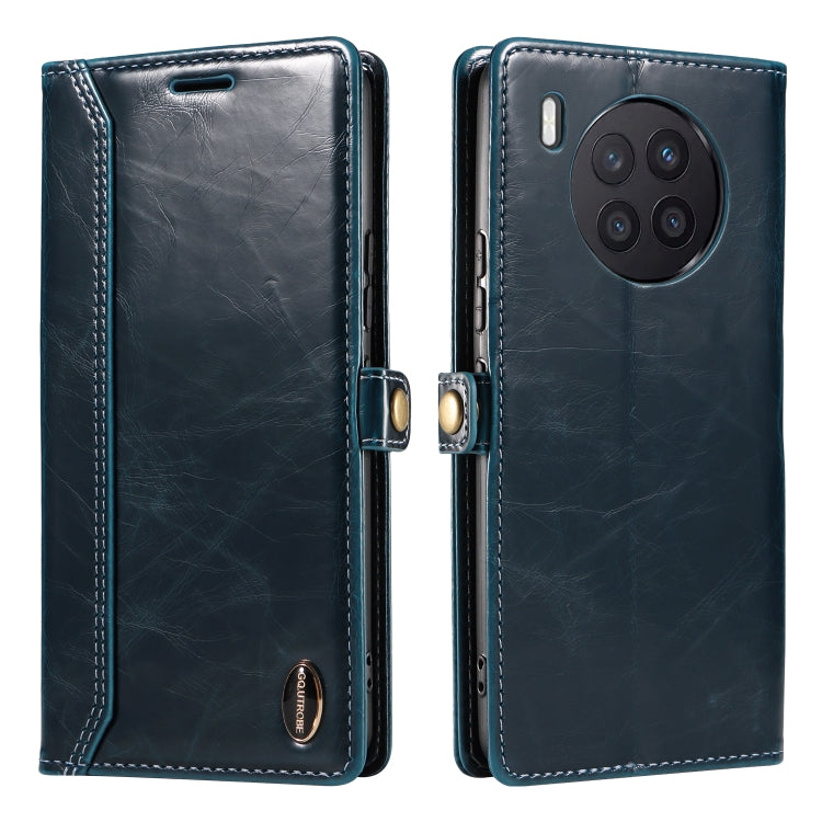 For Huawei nova 8i GQUTROBE RFID Blocking Oil Wax Leather Phone Case