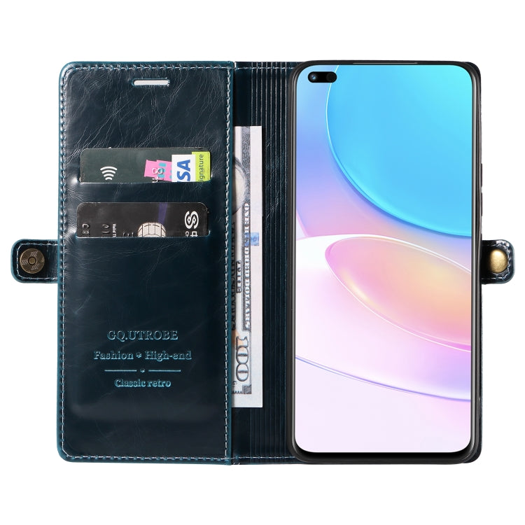 For Huawei nova 8i GQUTROBE RFID Blocking Oil Wax Leather Phone Case