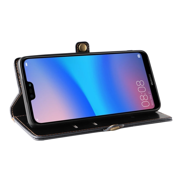 For Huawei P20 Lite GQUTROBE RFID Blocking Oil Wax Leather Phone Case