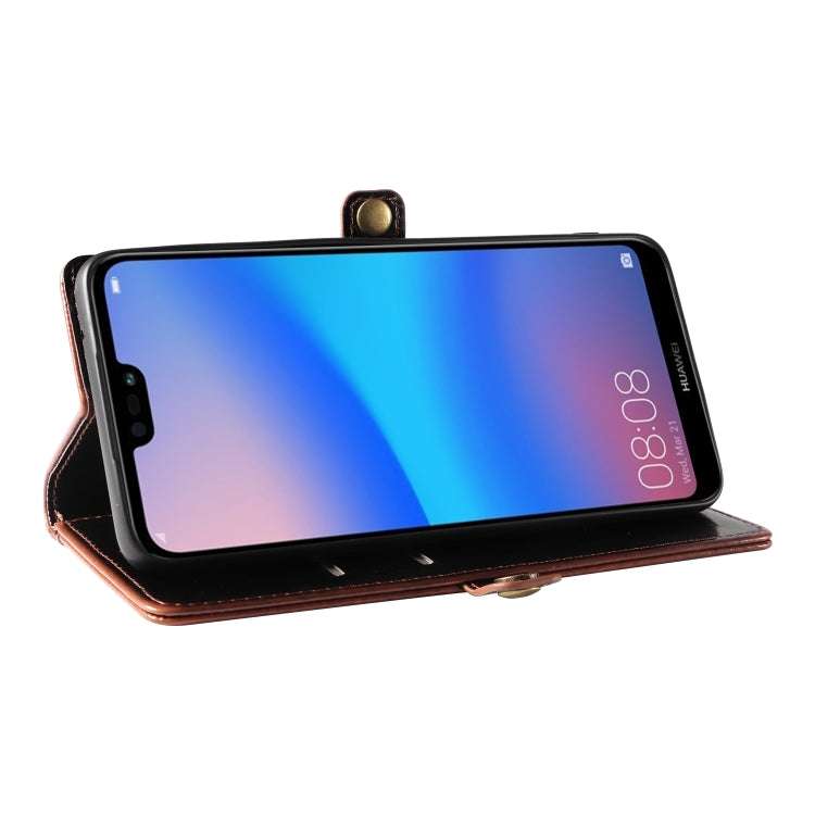For Huawei P20 Lite GQUTROBE RFID Blocking Oil Wax Leather Phone Case