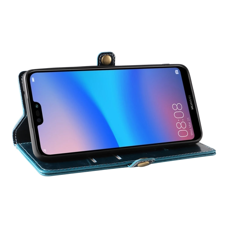 For Huawei P20 Lite GQUTROBE RFID Blocking Oil Wax Leather Phone Case
